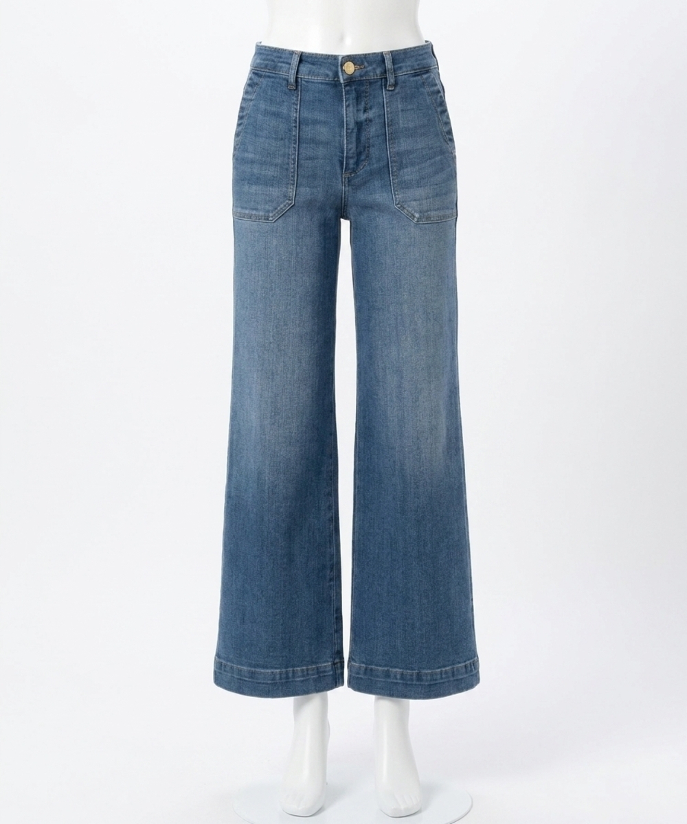 NEW KUT FROM THE KLOTH meg high rise wide straight leg jeans in friendship